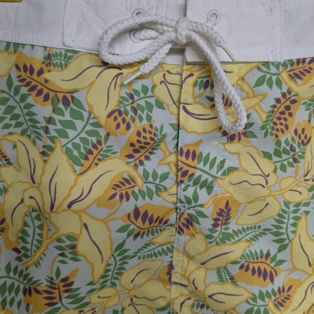 NEW Verona Mini Skirt Large Swim Coverup Tropical Print Botanical Y2K 90s Yellow - Picture 5 of 6